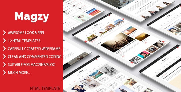 Magzy - Clean Magazine HTML Template