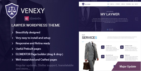 Lawyer Elementor WordPress Theme - Venexy